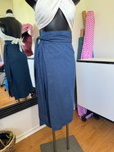 Load image into Gallery viewer, Denim Wrap Skirt with tie sides