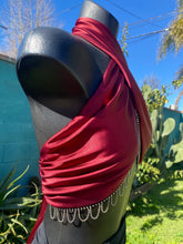Load image into Gallery viewer, Burgundy Boho Tongue Tied Tie Top