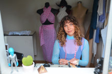 Load image into Gallery viewer, Lilac & Blue Mockneck Power Mesh