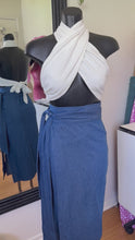 Load and play video in Gallery viewer, Denim Wrap Skirt with tie sides